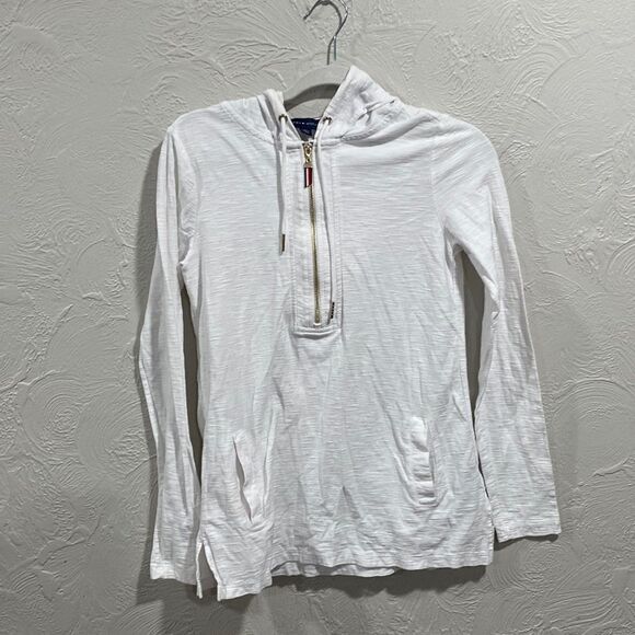Tommy Hilfiger Lightweight Hooded Half Zip Top With Pockets Size XS - Picture 1 of 7
